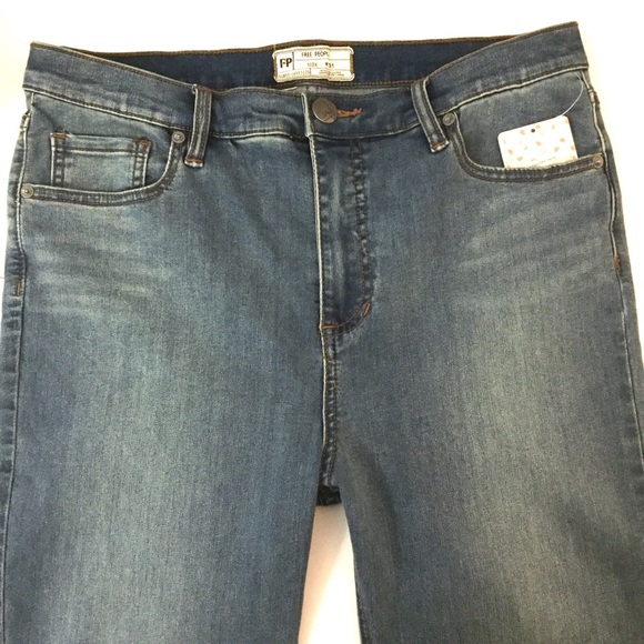 Free People High Rise Dusty Blue Skinny Jeans - Picture 3 of 7